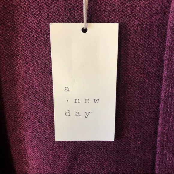 NWT A New Day cardigan pocket sweater oversize and stretchy mulberry color XS - Picture 3 of 8